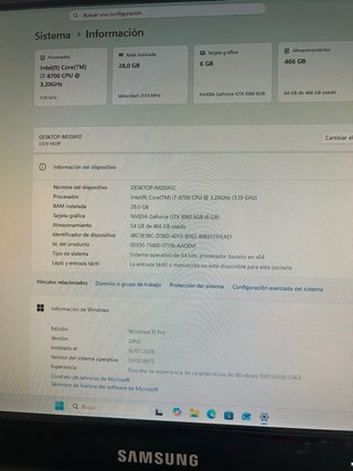 PC Gaming i7 + GTX 1060 6GB + 16GB RAM SSD 500 gb