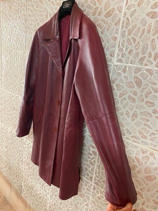 Giacca lunga in vera pelle morbida leggera vintage