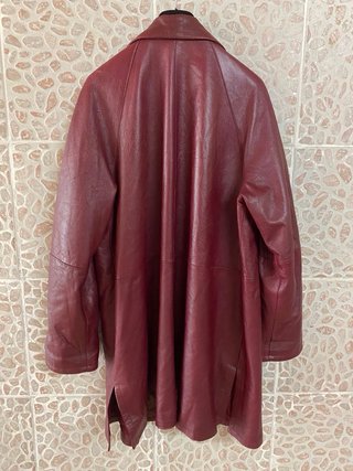 Giacca lunga in vera pelle morbida leggera vintage