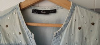 Camisa vaquera adornada talla M