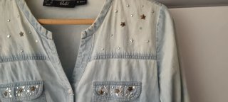 Camisa vaquera adornada talla M