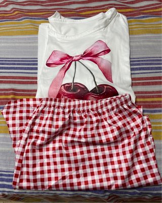 Pijama Mujer Verano Cerezas
