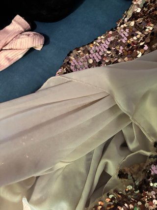 Abito corto paillettes oro/rosa taglia s