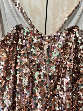 Abito corto paillettes oro/rosa taglia s