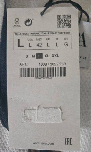 Polo Zara Talla L Blanco-Sin estrenar