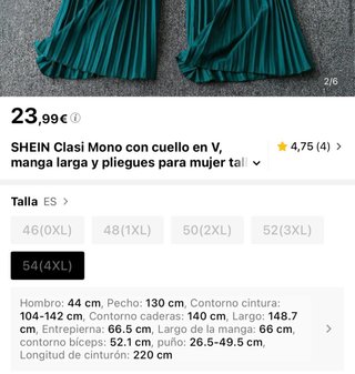 Mono verde manga larga Shein talla grande