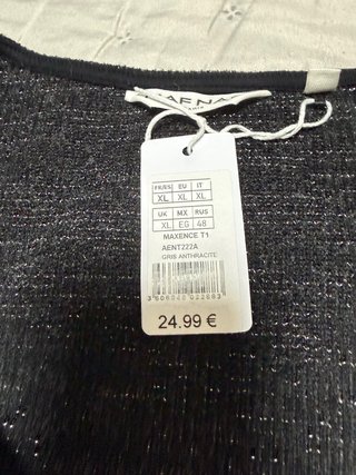 Jersey Naf Naf XL Negro/Plata