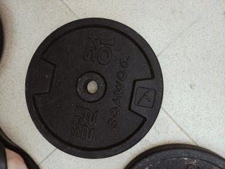 2 discos 10 kg Domyos hierro 28 mm