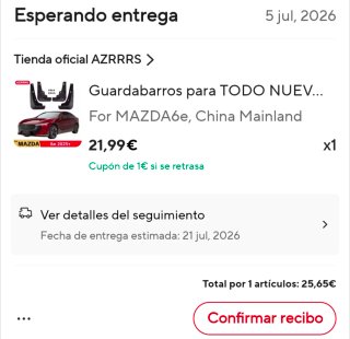 Pack Accesorios Mazda 6e NUEVOS