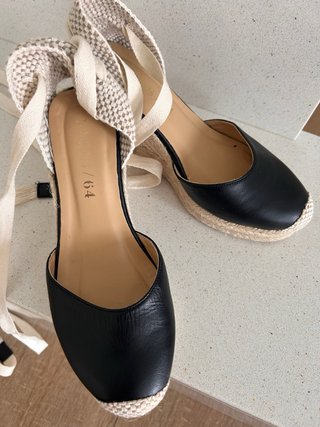 Alpargatas Paris 64 Piel Negra Beige