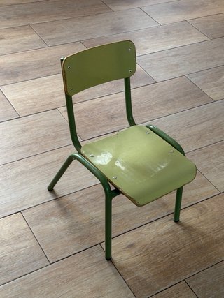 Sedie scolastiche vintage in acciaio e legno