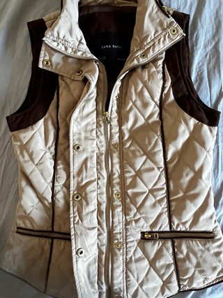 Chaleco Zara Beige y Marrón Talla M