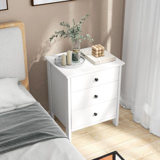 Mesita de noche con 3 cajones para dormitorio, cóm