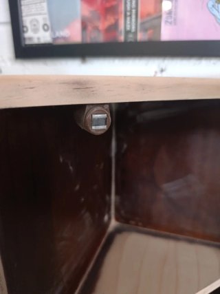 Armario esquinero madera y cristal