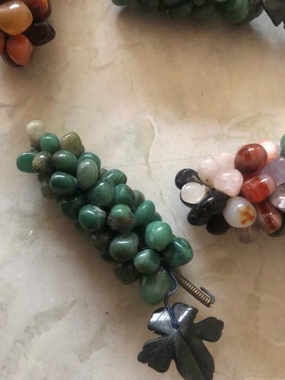 Set 4 grappoli uva pietre dure