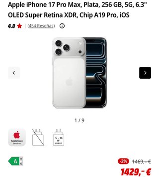 iPhone 17 Pro Max 256GB Argento