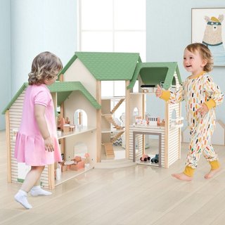 Casa de muñecas de esquina de madera, Casa de muñe