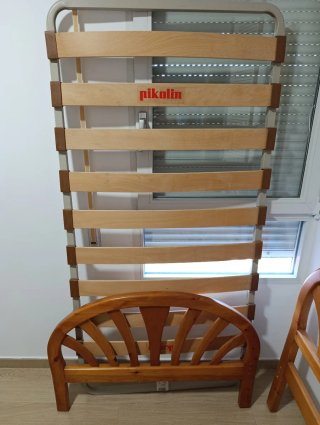 Cama 90x190 Somier Pikolin Madera