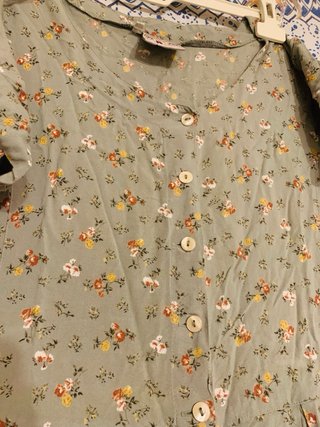 Vestido vintage cottagecore Y2K verde floral