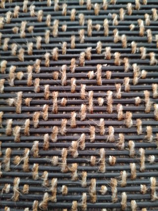Alfombra de Yute y Tela Beige/Gris
