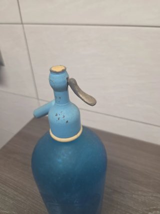 Sifón antiguo azul
