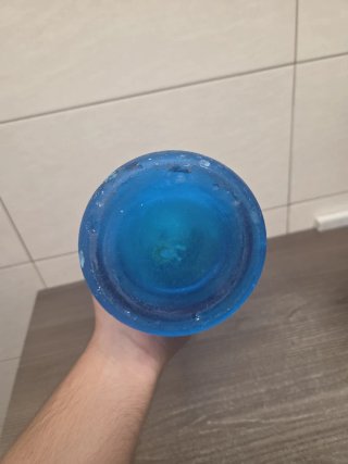 Sifón antiguo azul