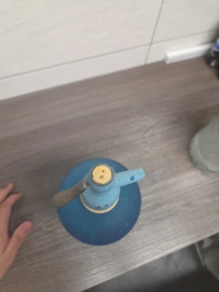 Sifón antiguo azul