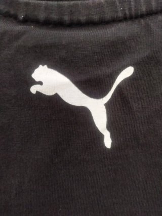 Camiseta negra PUMA gráfica niño L / mujer S Y2K