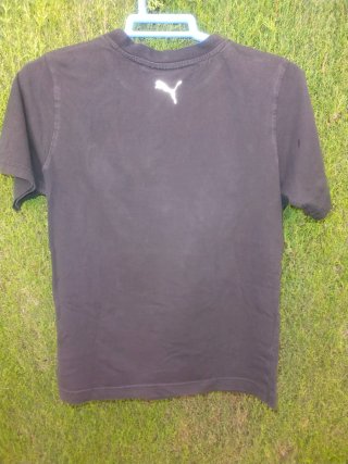 Camiseta negra PUMA gráfica niño L / mujer S Y2K
