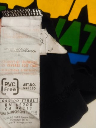 Camiseta negra PUMA gráfica niño L / mujer S Y2K