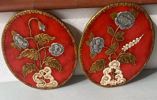 Pareja de apliques de pared florales