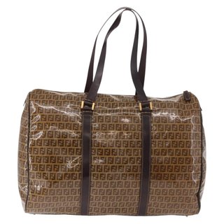 FENDI Zucchino Canvas Boston Bag Coated Canvas