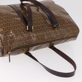 FENDI Zucchino Canvas Boston Bag Coated Canvas