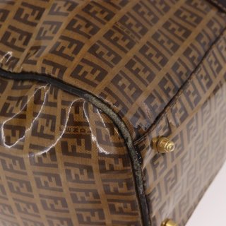 FENDI Zucchino Canvas Boston Bag Coated Canvas