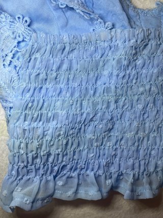 Top azul Shein encaje