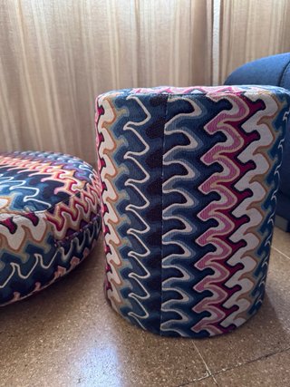 Sgabello e pouf rotondo zig zag