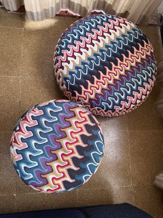 Sgabello e pouf rotondo zig zag