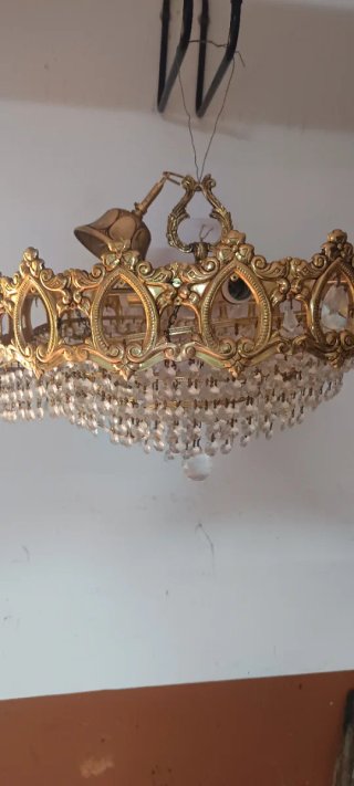 Lámpara colgante dorada vintage
