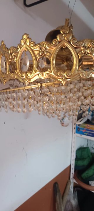 Lámpara colgante dorada vintage
