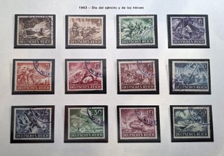 Francobolli Germania Terzo Reich 1943 Yvert 748-59