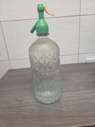 Sifón antiguo de vidrio