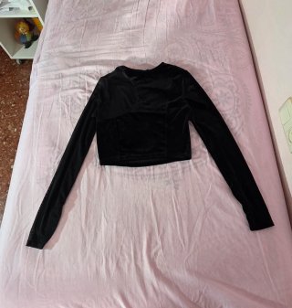 Top fiesta Bershka negro terciopelo