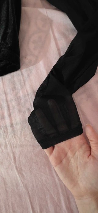 Top fiesta Bershka negro terciopelo