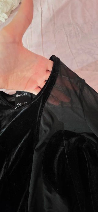 Top fiesta Bershka negro terciopelo