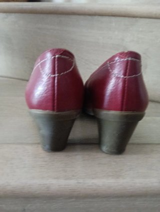 Yocono Zapatos de Piel Tacón Elegantes Rojo