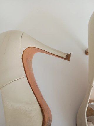 Zapatos tacón Malipió beige y negro talla 38