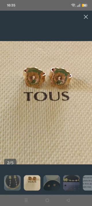 OFERTA PENDIENTES TOUS BAÑO ORO 18KTES PERLAS