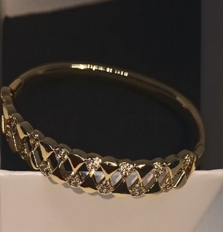 Bracciale rigido placcato oro 18K geometrico