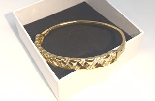Bracciale rigido placcato oro 18K geometrico
