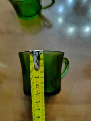 4 Tazze Duralex vintage in vetro verde